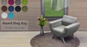 Sims 4 Round Shag Rug – 圓型毛茸地毯
